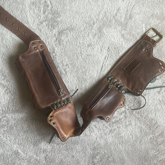 Naytures Empire Leather Green Rose Pocket Utility Belt Fit Large Phones sz Small - Picture 5 of 6